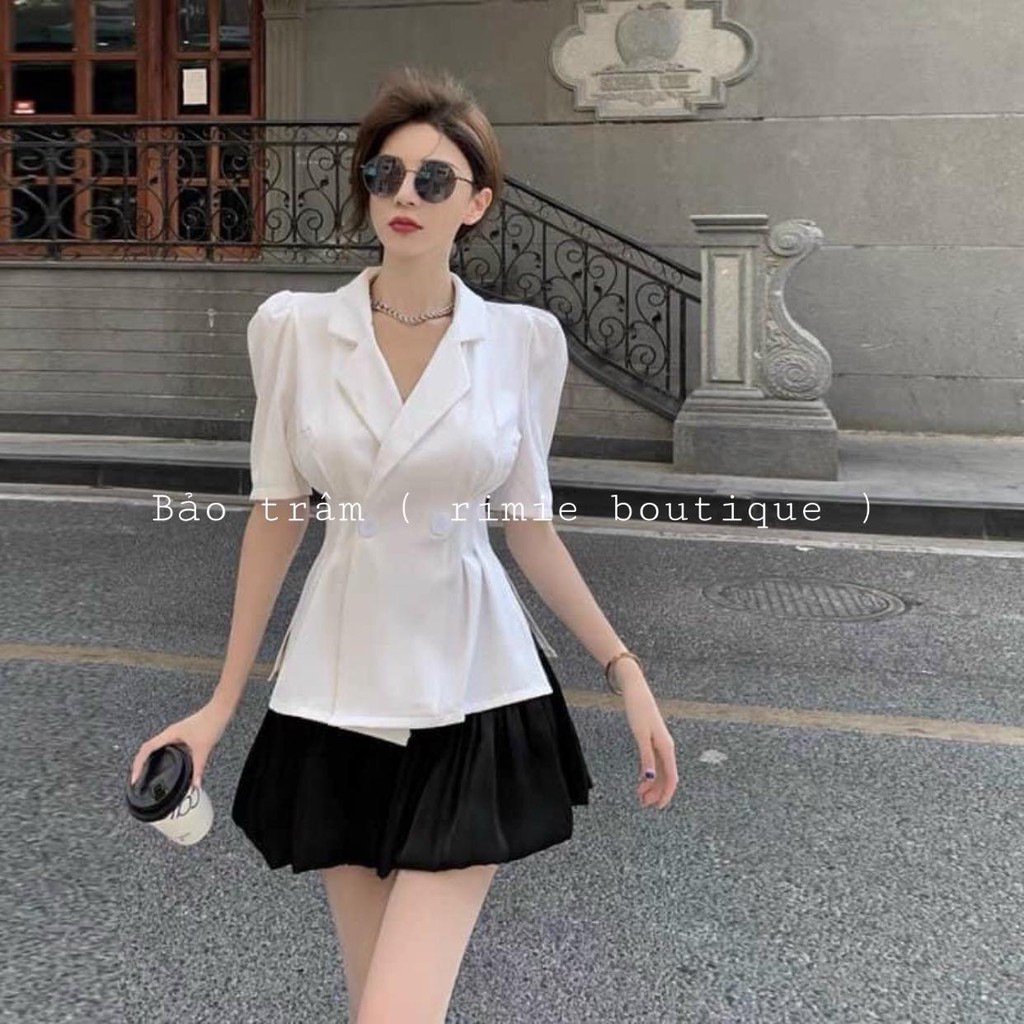 set áo vest + chân váy ( ảnh shop tự chụp )