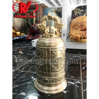 Chuông chùa đồng đỏ Huế cao 35 cm