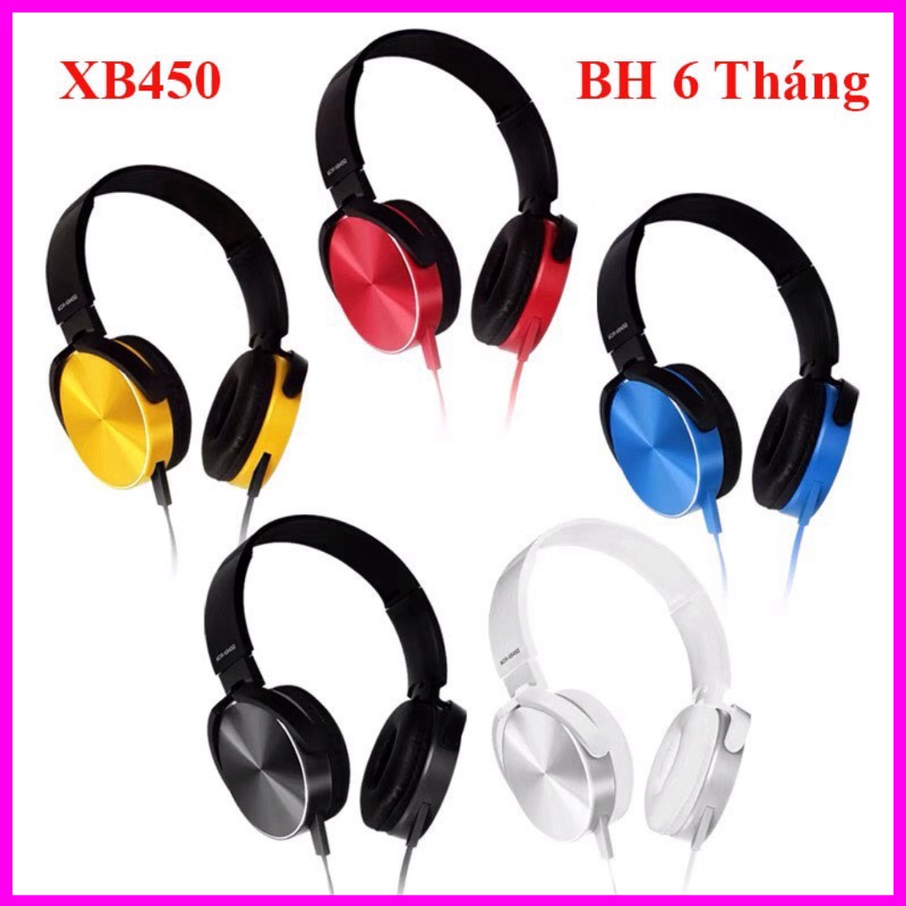 Tai Nghe Chụp Tai Sony XB450. Có Míc Đàm Thoại , Nghe Hay, Êm, Bass Tốt. Jack Cắm 3.5mm
