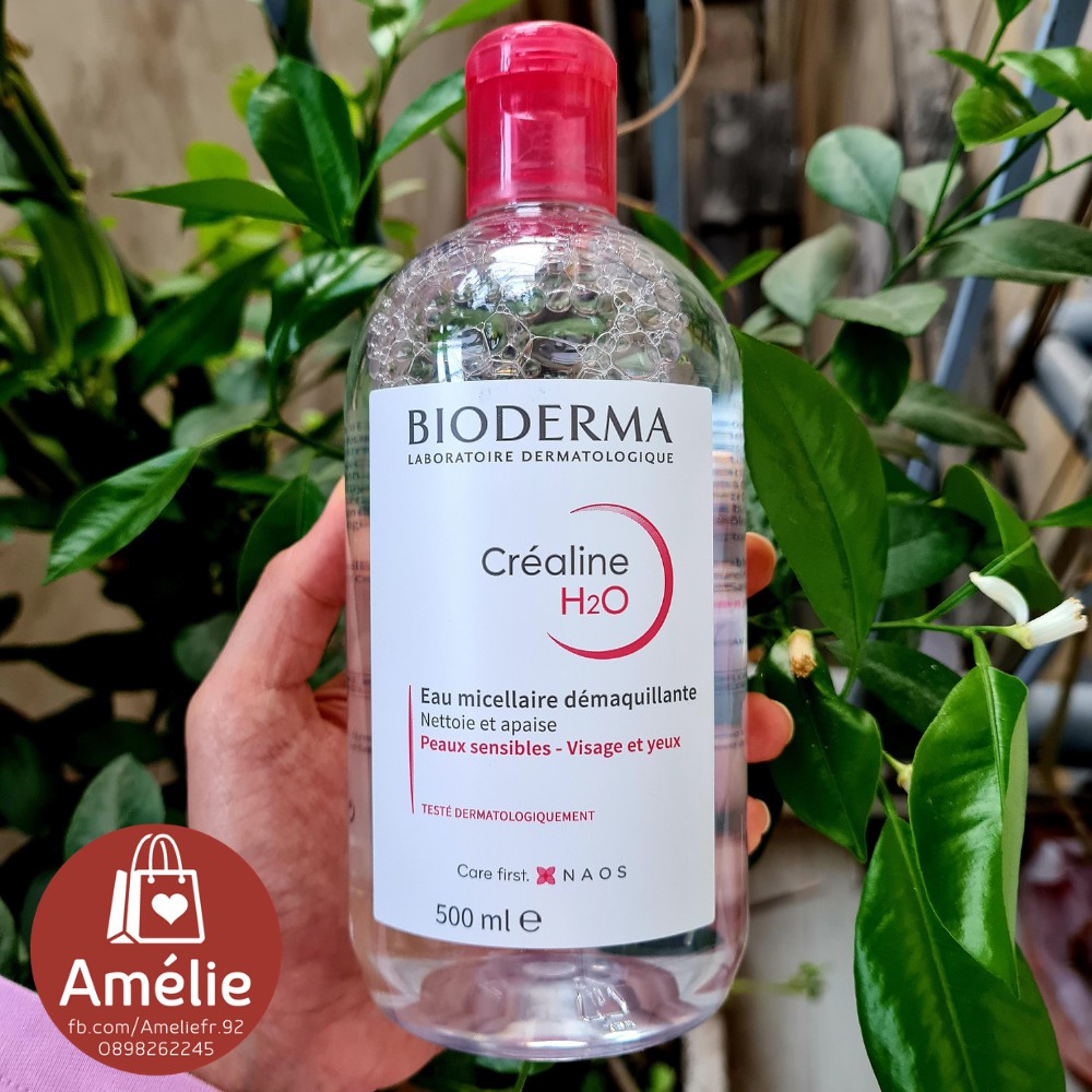 Nước tẩy trang Bioderma Micellar Water Crealine H20 bản màu hồng dành cho da nhạy cảm