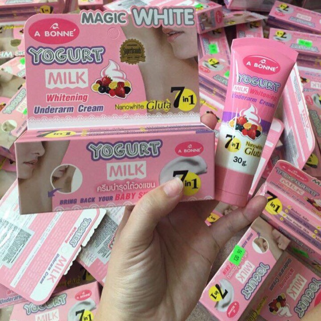 KEM TRẮNG NÁCH -BIKINI - ĐẦU GỐI- NHŨ HOA  SAU 7 NGÀY ABONNE - MAGIC WHITE A BONNE YOGURT MILK 7IN1