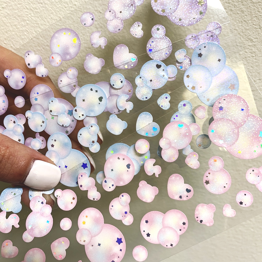 Miếng Dán Bong Bóng / Hình Dán Ba Chiều Hàn Quốc Dễ Thương / Tay Áo Tải Polco Tạp Chí DIY