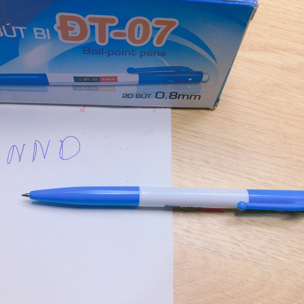 1 hộp 20 cây bút bi mực xanh ĐT-07 đầu viết 0.8mm