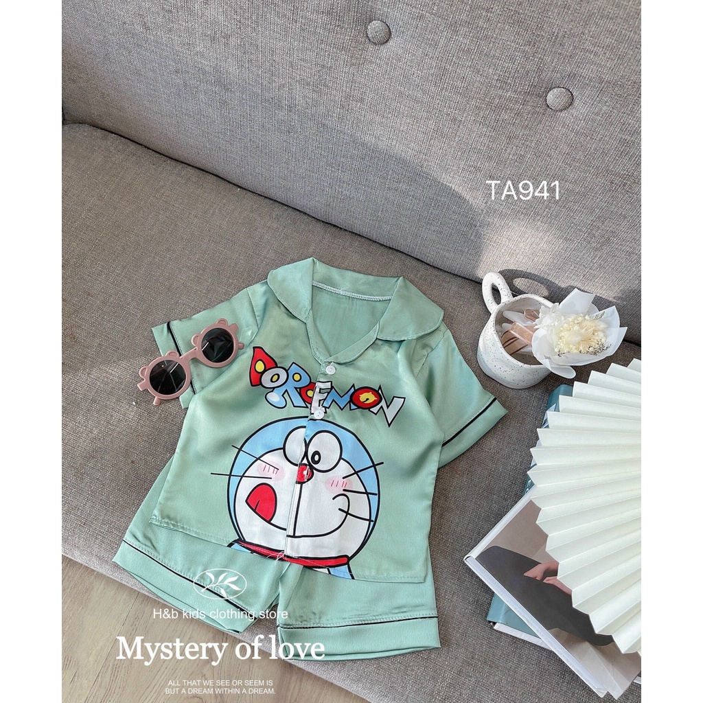 BỘ PIJAMA CHO BÉ GÁI CHẤT LỤA MỀM MỊN MẶC MÁT MÙA HÈ SIZE  10KG-20kg