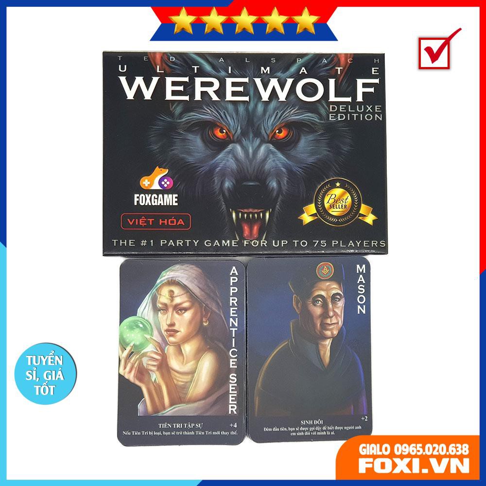 Boardgame Ma Sói Ultimate Deluxe 78 lá bản mềm-Werewolf Character-Việt Hóa-Siêu hay-ngầu lòi