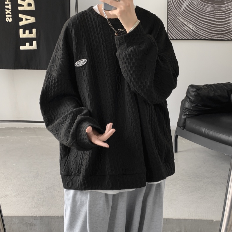 Áo sweater cổ tròn ba chiều đơn giản thời trang cho nam nữ cỡ M-2XL