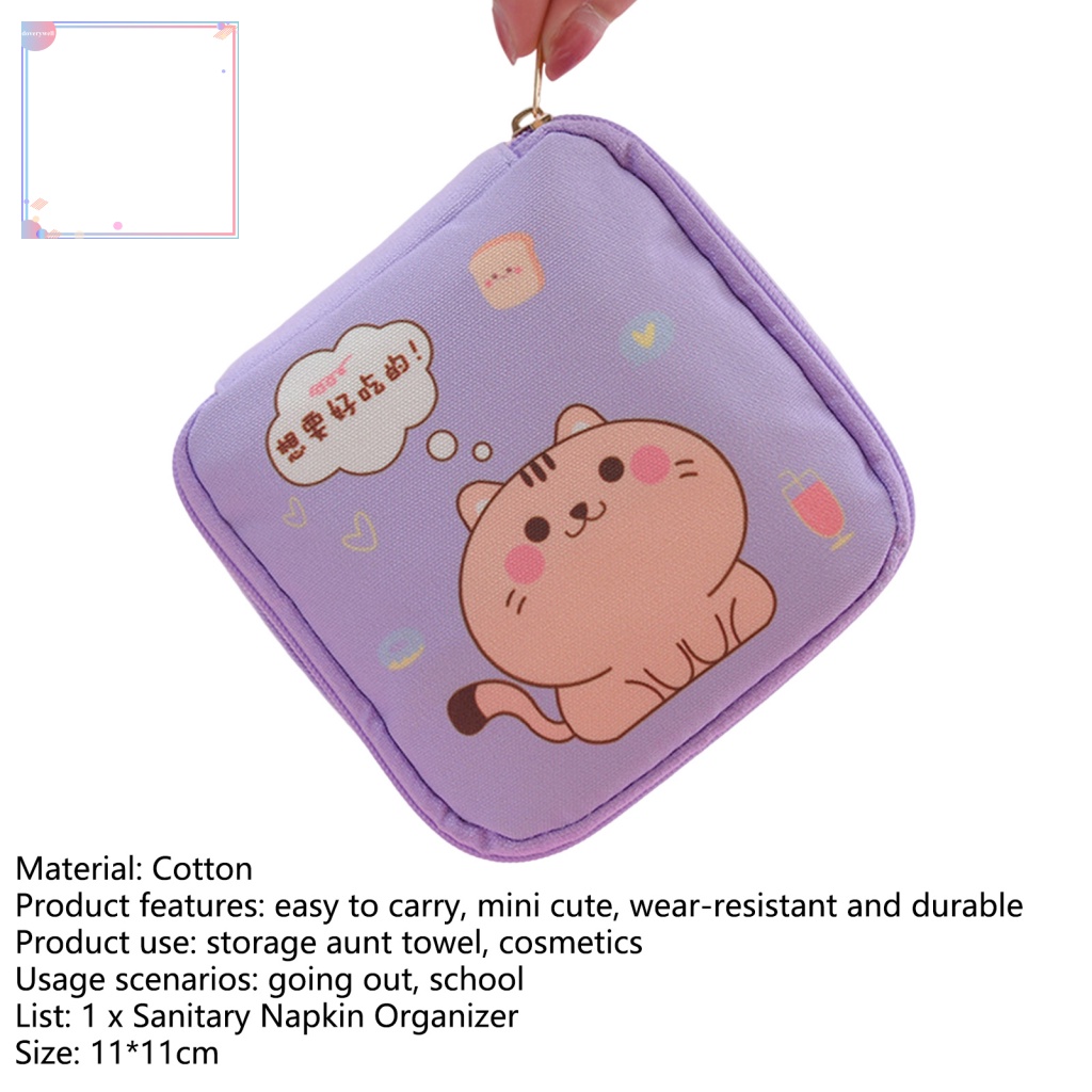 Túi Đựng Khăn Giấy Hình Tampon Hoạt Hình Chống Mòn Tiện Dụng Cho Nữ