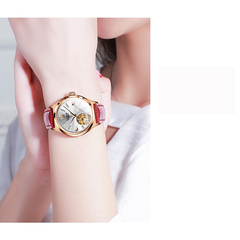 Đồng hồ nữ chính hãng KASSAW K990-4 Kính sapphire ,chống xước,Chống nước ,BH 24 tháng,Máy cơ (Automatic) ,dây da xịn