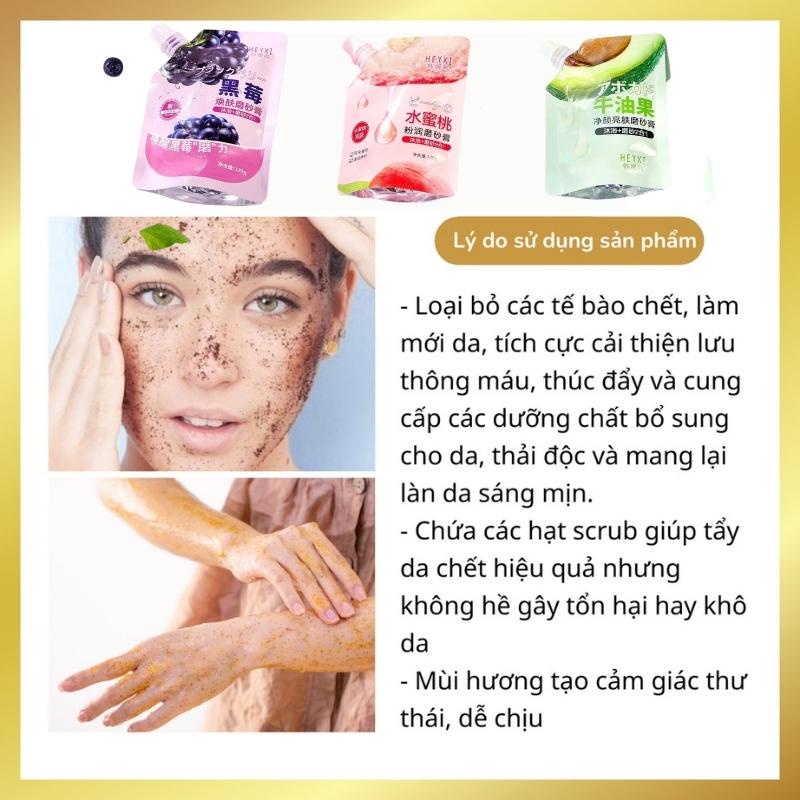 Kem Tẩy Tế Bào Chết Heyxi Chính Hãng Hàn Quốc Muối Tẩy Tế Bào Chết Loại Bỏ Sạch Chất Nhờn Giúp Trắng Da, Ngăn Ngừa Mụn