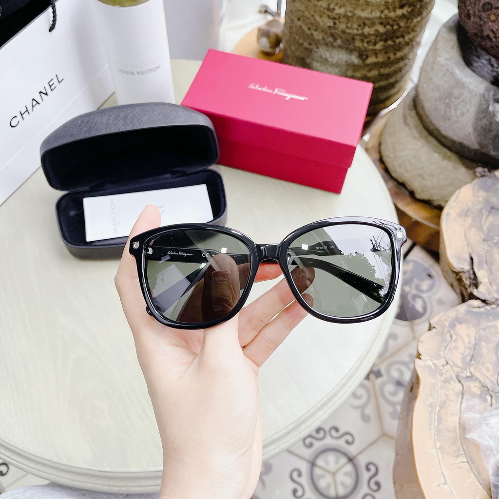 Kính mát Salvatore Ferragamo dáng Butterly, gọng acetate đen SF815S 001