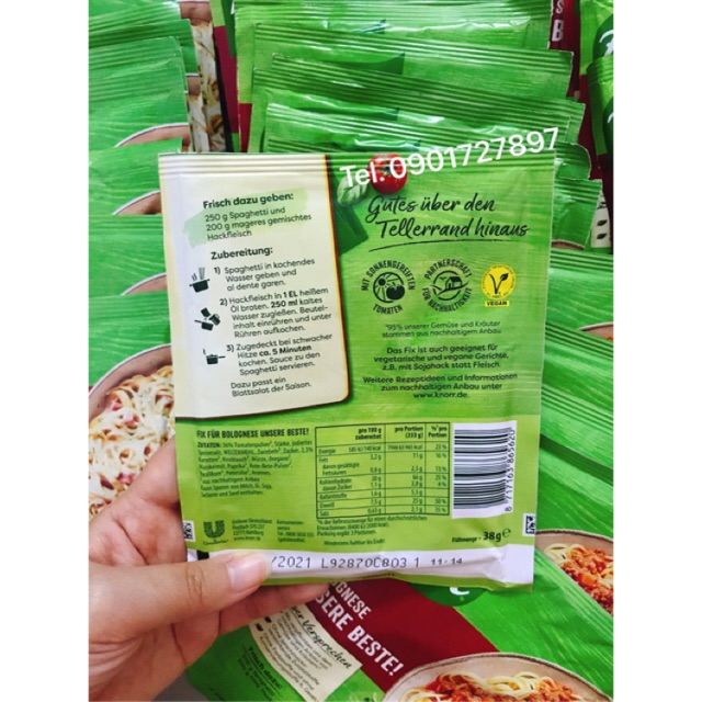 Gia Vị Sốt Mì Spaghetti Bolognese Unsere Beste! Knorr 38g