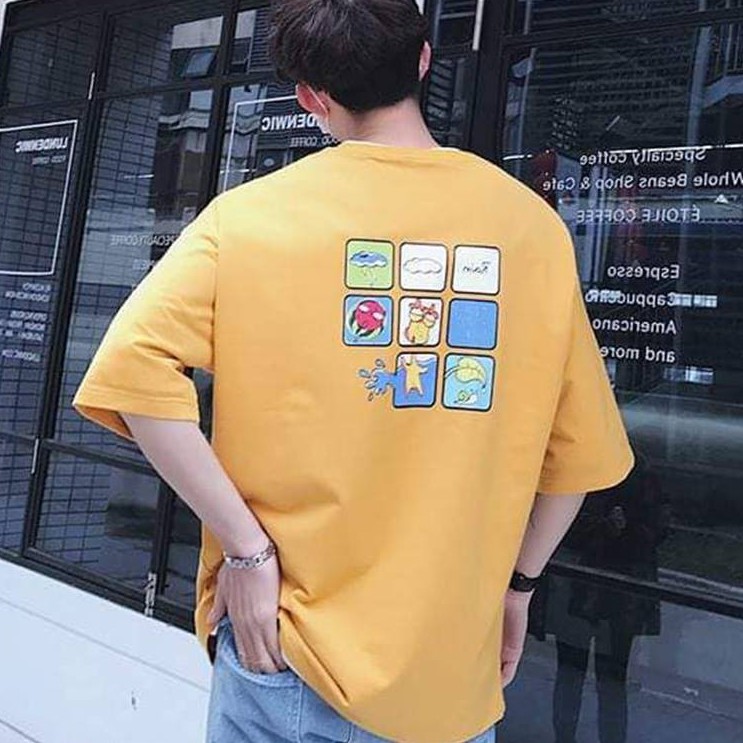 [ CÓ ẢNH THẬT ] Áo thun unisex tay lỡ form rộng - hoạt hình | BigBuy360 - bigbuy360.vn
