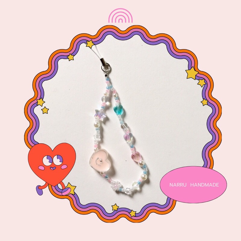 "Limited" Móc khoá handmade tim hồng pastel 💕