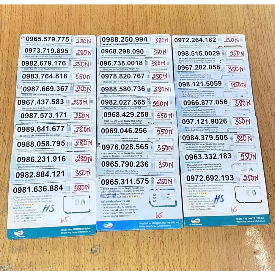 SIM VIETTEL 10 SỐ SỐ ĐẸP GIÁ RẺ NGHE GỌI BÌNH THƯỜNG MUA GÓI 4G PHỤC VỤ CV KHÁC NHAU
