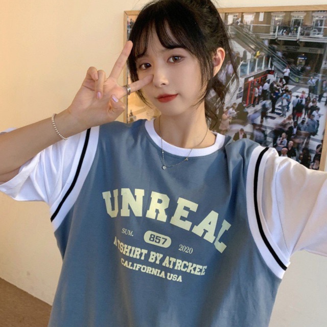 Áo thun bóng rổ UNREAL siêu hot tay phối form rộng