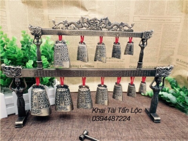 Bộ gõ chuông cổ Biên Chung phong thủy trang trí 2 tầng tphcm