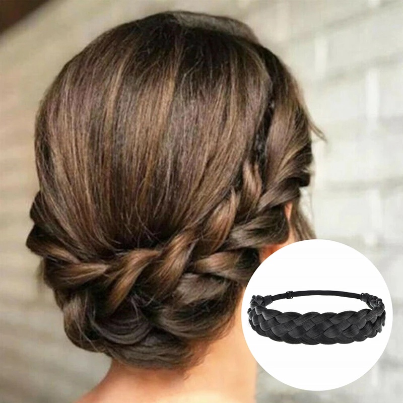 Băng Đô Kiểu Tóc Giả Thắt Bím Co Giãn Thời Trang Cho Nữ