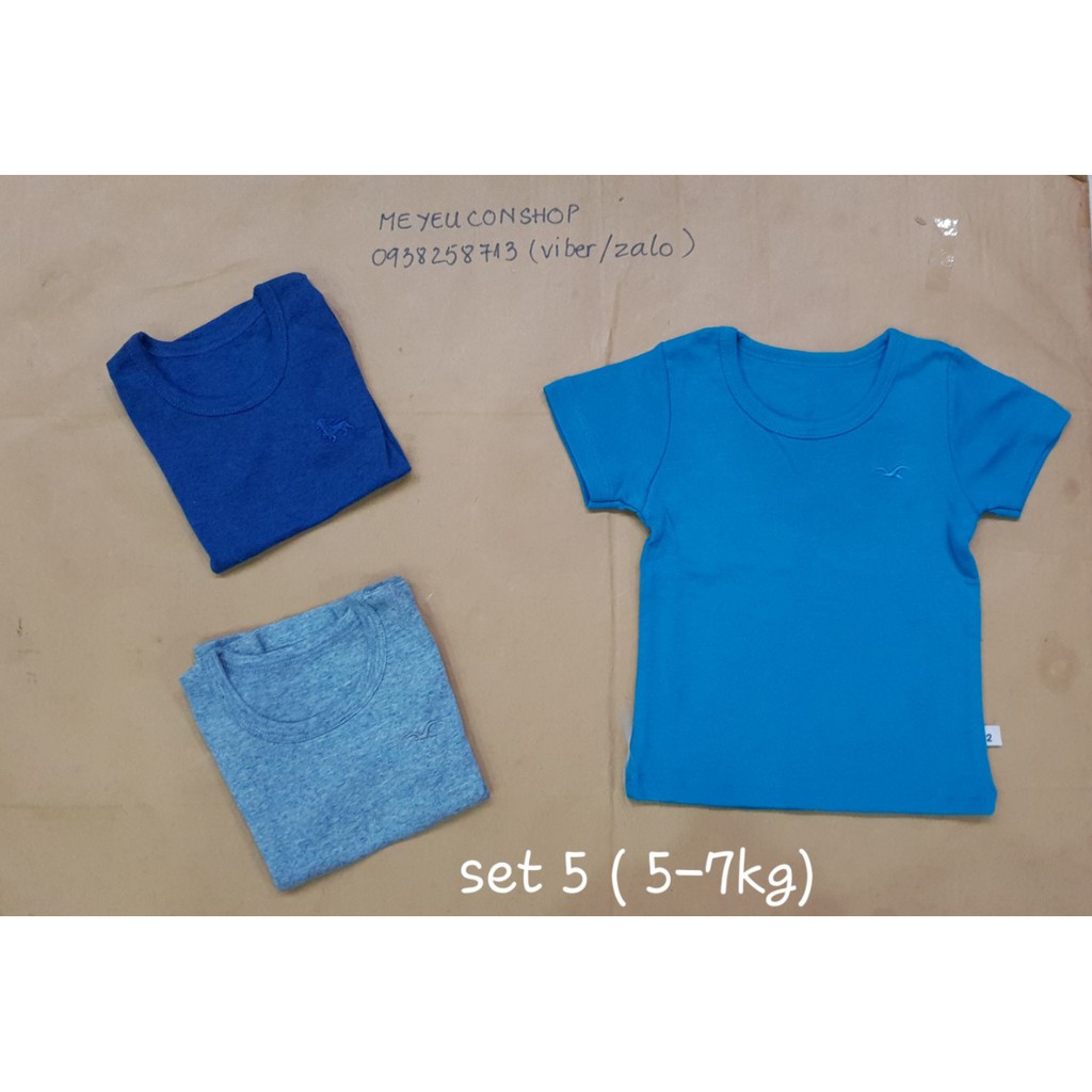 (5-9kg) SET 3 ÁO TAY NGẮN MÀU MIATOP