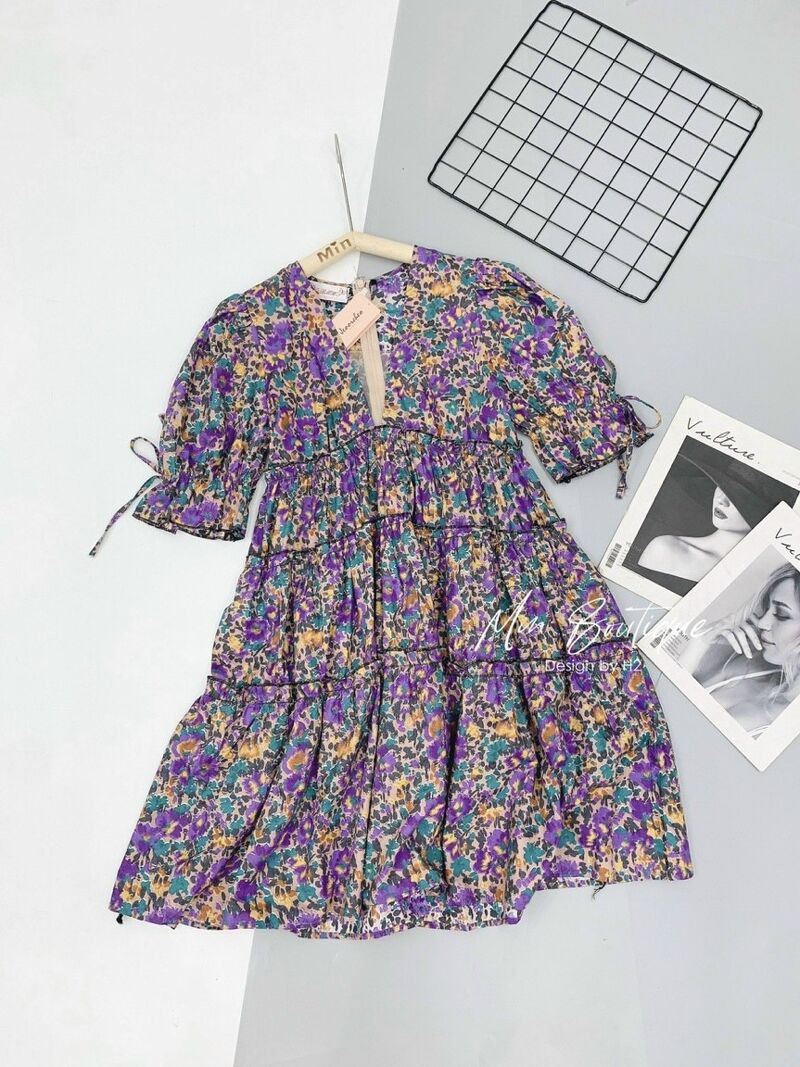 váy bầu tầng nơ tay nhiều màu sắc | BigBuy360 - bigbuy360.vn