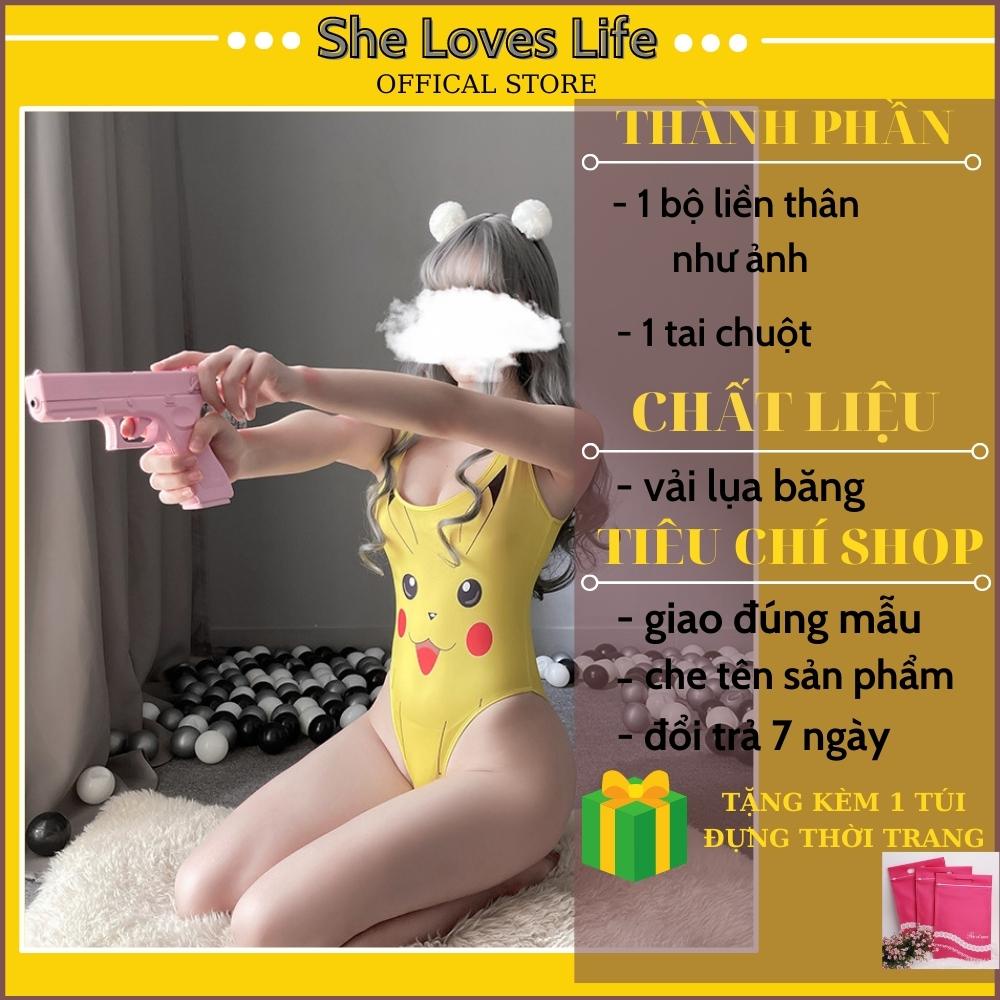 Đồ Ngủ Sexy Cosplay Pikachu Đáng Yêu Quyến Rũ Gợi Cảm