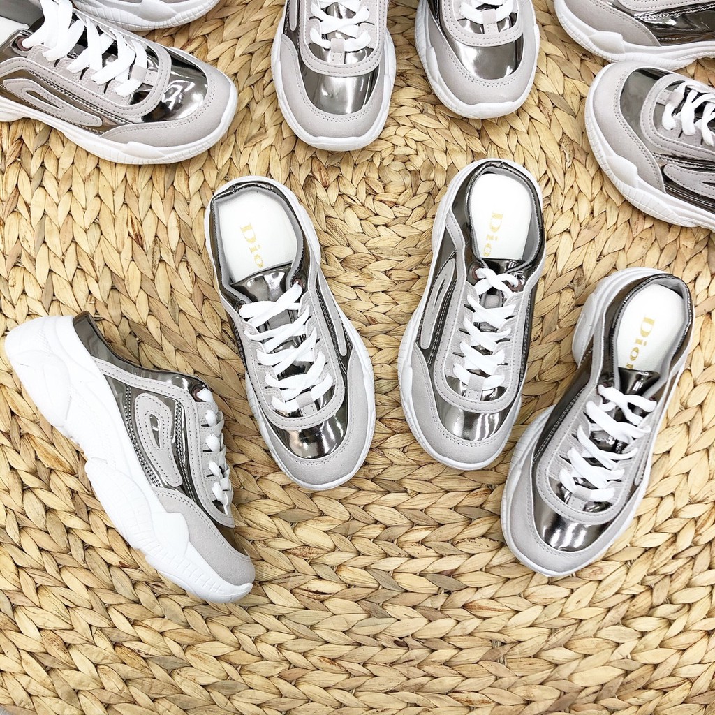 [LOẠI 1-LÓT MASSAGE] Giày sục thể thao nữ năng động độn đế cao 5cm màu bạc ánh da mềm bóng kiểu mới hot 2020 bán chạy | BigBuy360 - bigbuy360.vn