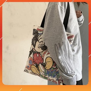 Túi Tote vải bố in hoạ tiết Mickey Hot Trend 2020