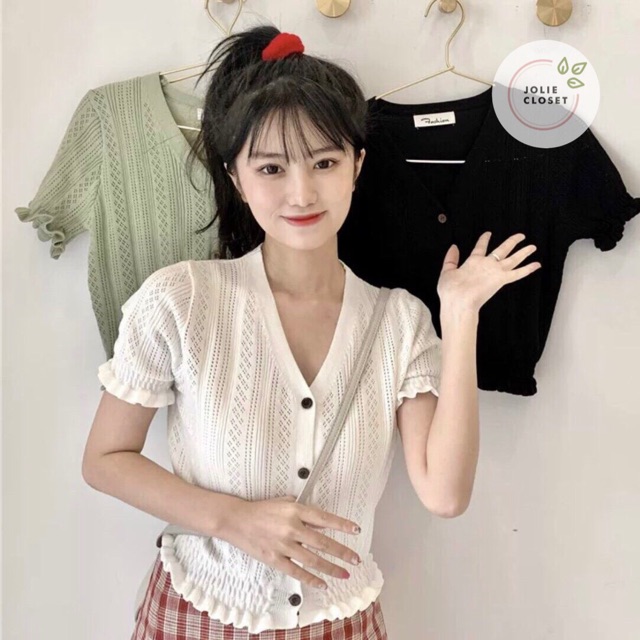 Áo Croptop Len Mogini Hàn Quốc Dễ Thương