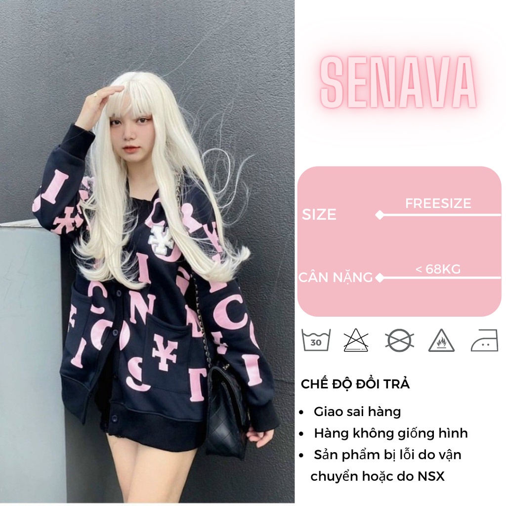 Áo khoác cardigan nữ chất nỉ bông, Áo khoác Ulzzang Form Rộng Unisex SENAVA AK40