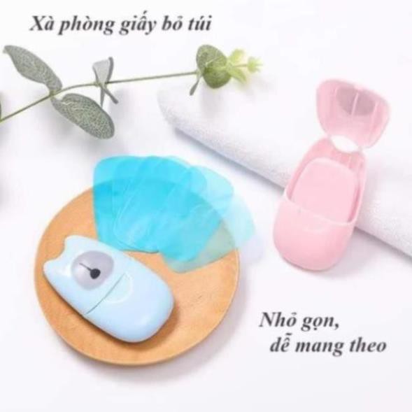 HỘP [30 Tờ] XÀ PHÒNG GIẤY RỬA TAY BỎ TÚI HÌNH GẤU NHỎ GỌN TIỆN LỢI