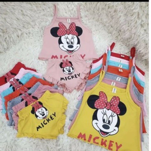 BỘ 2 DÂY BÉ GÁI IN HÌNH MICKEY 8-18Kg