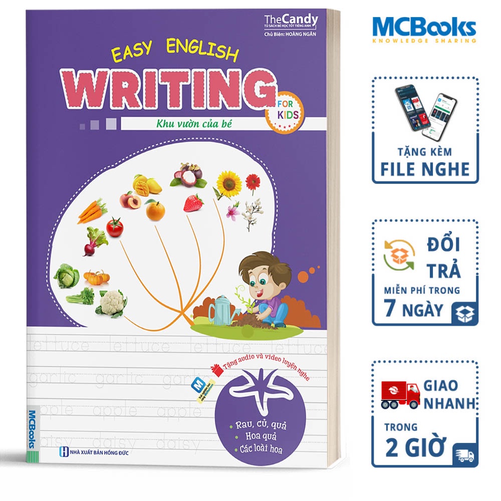 Sách Easy English Writing For Kids Khu Vườn Của Bé MCBooks
