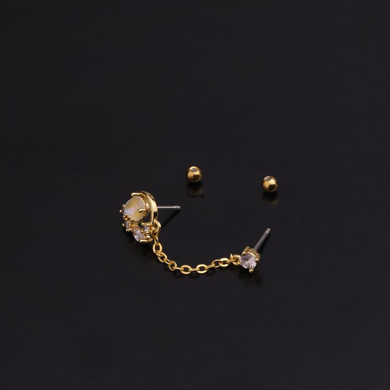 1 Khuyên tai đính Zircon nhiều kiểu dáng tùy chọn