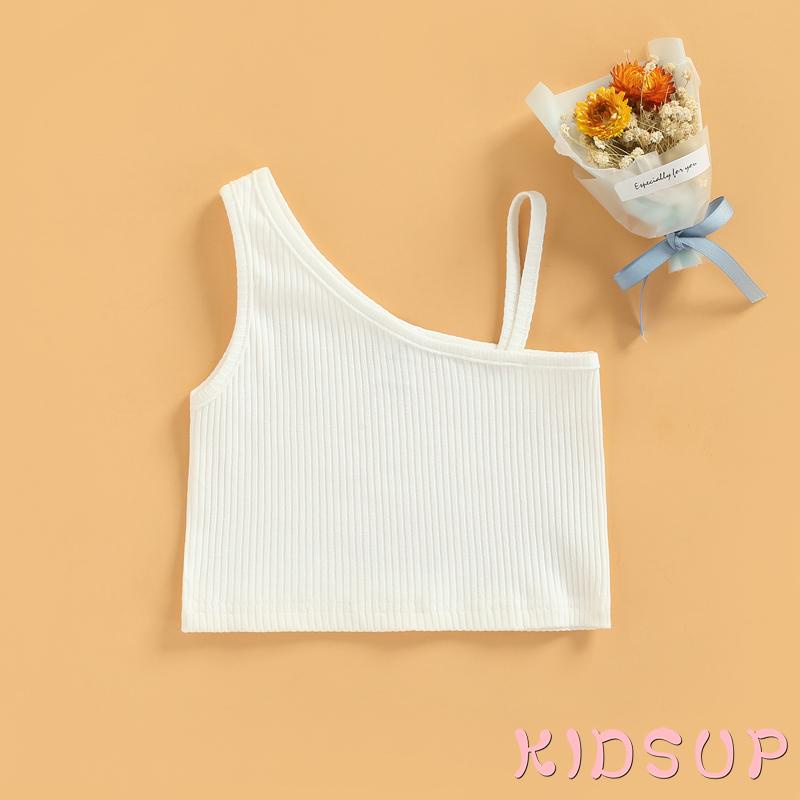 Áo hai dây lệch màu sắc ngọt ngào đáng yêu cho bé gái