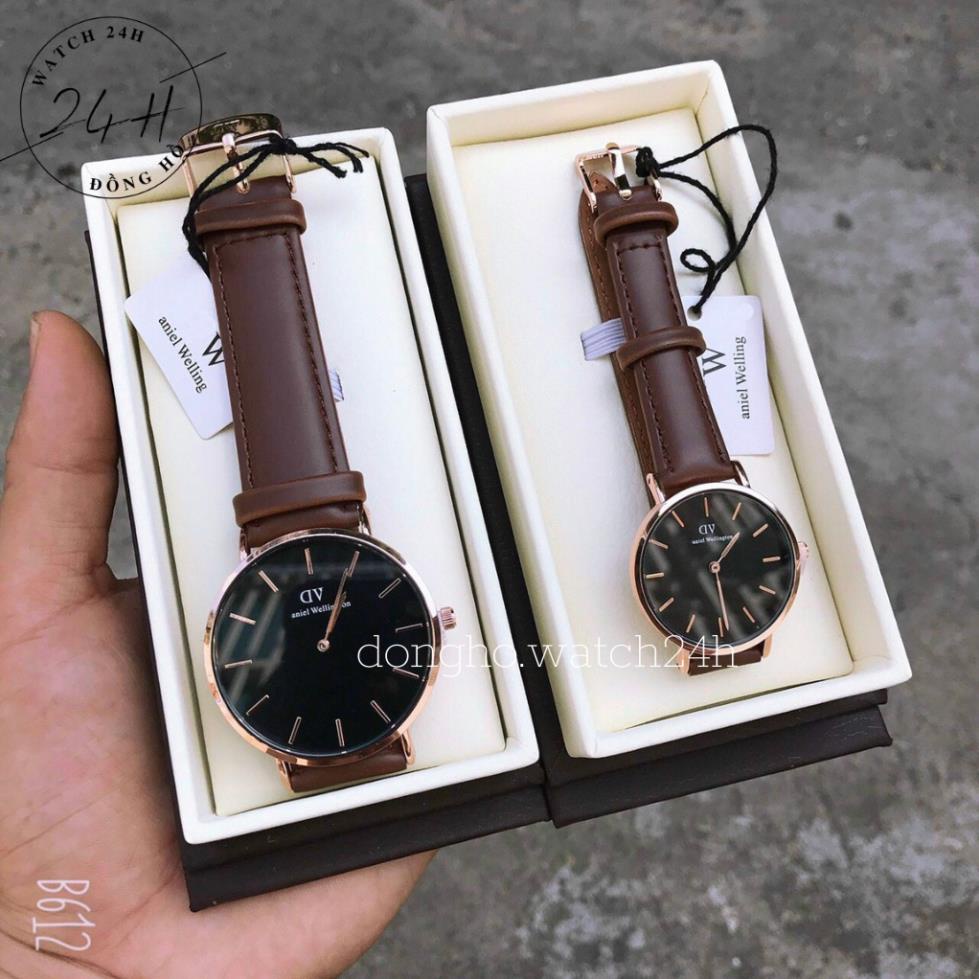 Đồng Hồ nam; Đồng Hồ nữ; dây da DVV có 2 size full cặp; thiết kế sang trọng và trẻ trung nhất