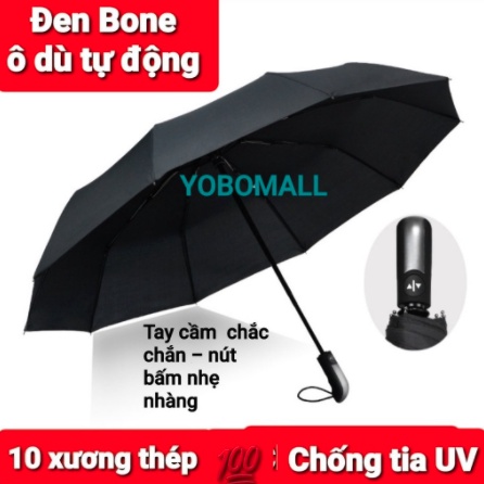 Ô dù Bone tự động , sơn phủ 2 lớp chống tia cực tím che nắng mưa - Yobo