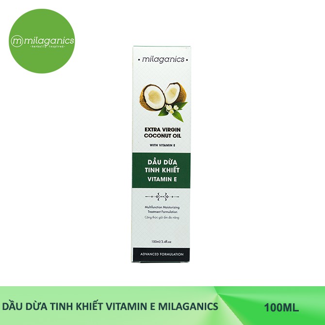 Dầu dừa Tinh Khiết Vitamin E MILAGANICS 100ml