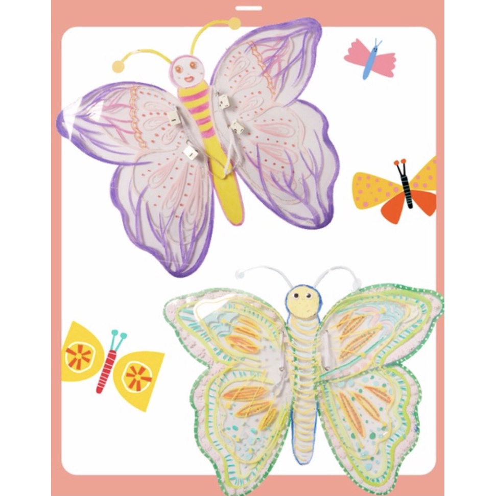 Đồ chơi cánh bướm cánh tiên phát sáng tự tô màu cho bé, hóa trang, cosplay trung thu Halloween
