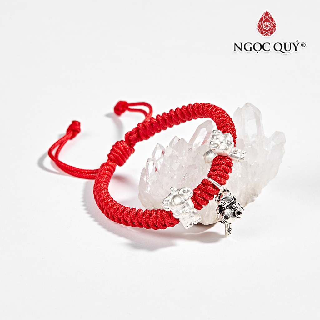 Vòng Thắt Dây Đỏ Tam Hợp Quý Nhân - Ngọc Quý