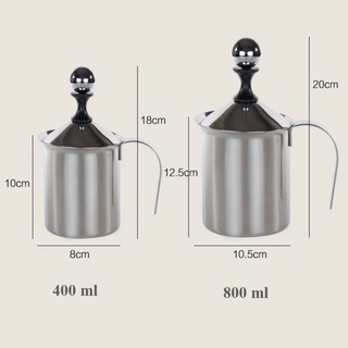 Ca đánh sữa lạnh tạo bọt 400ml - 800ml