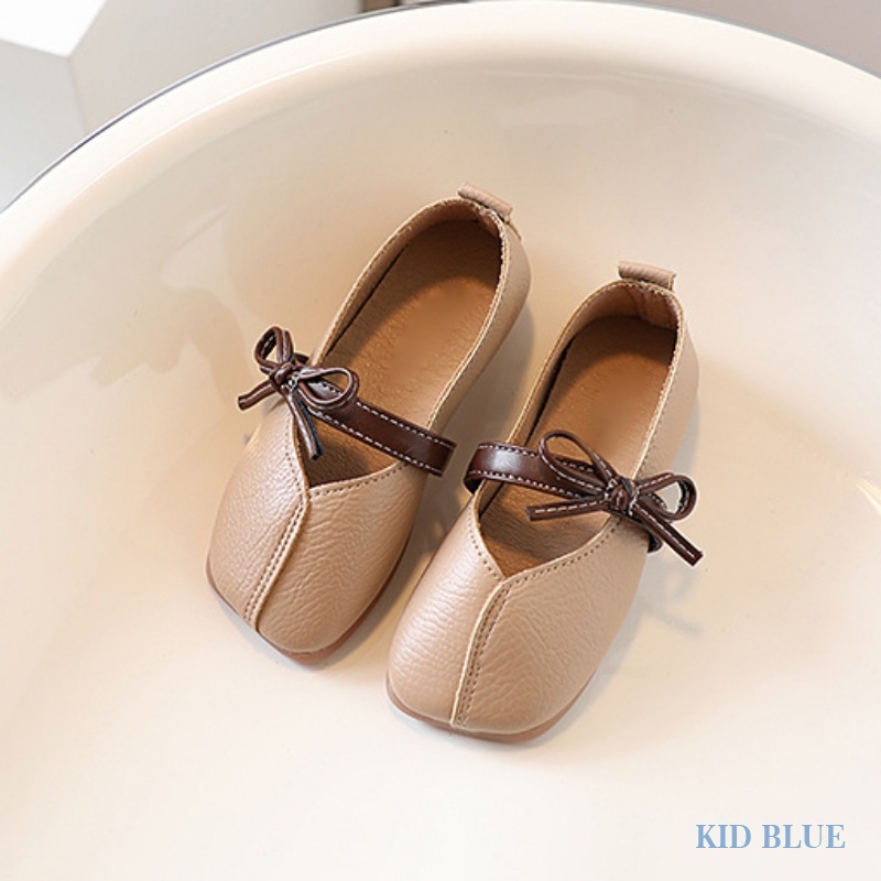 Giày Búp Bê Da Đế Mềm Đính Nơ Xinh Xắn Cho Bé Gái