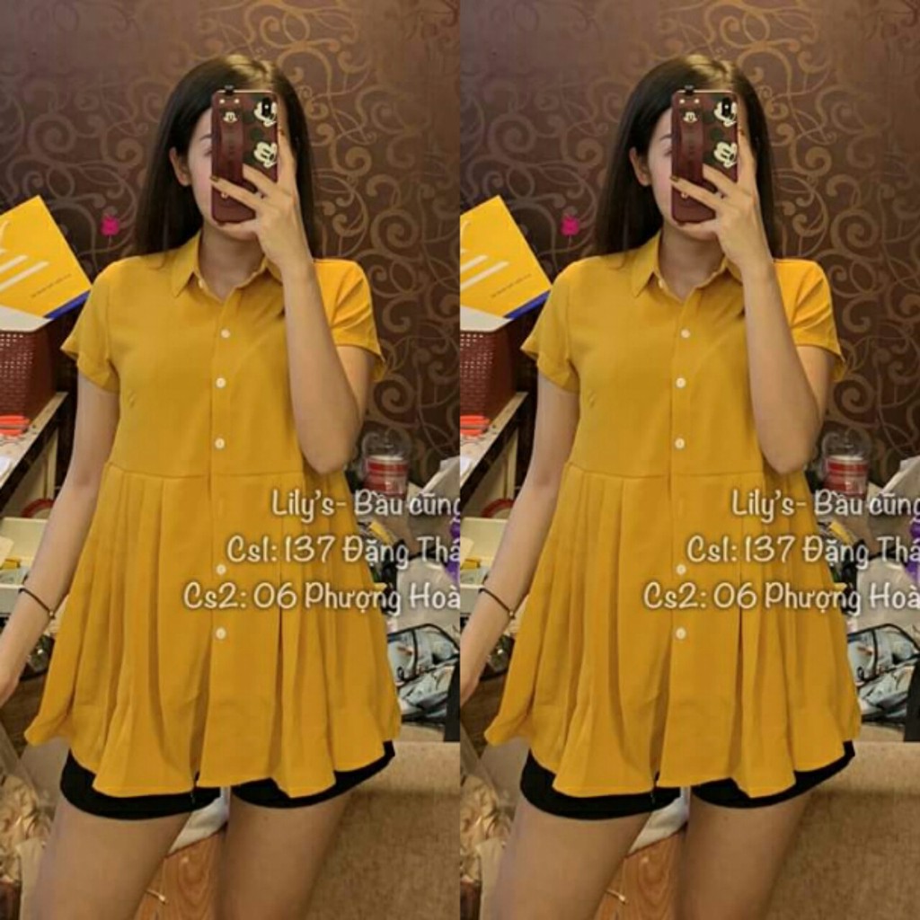 Áo Bầu Công Sở Kết Hợp Sau Sinh Chất Mát
