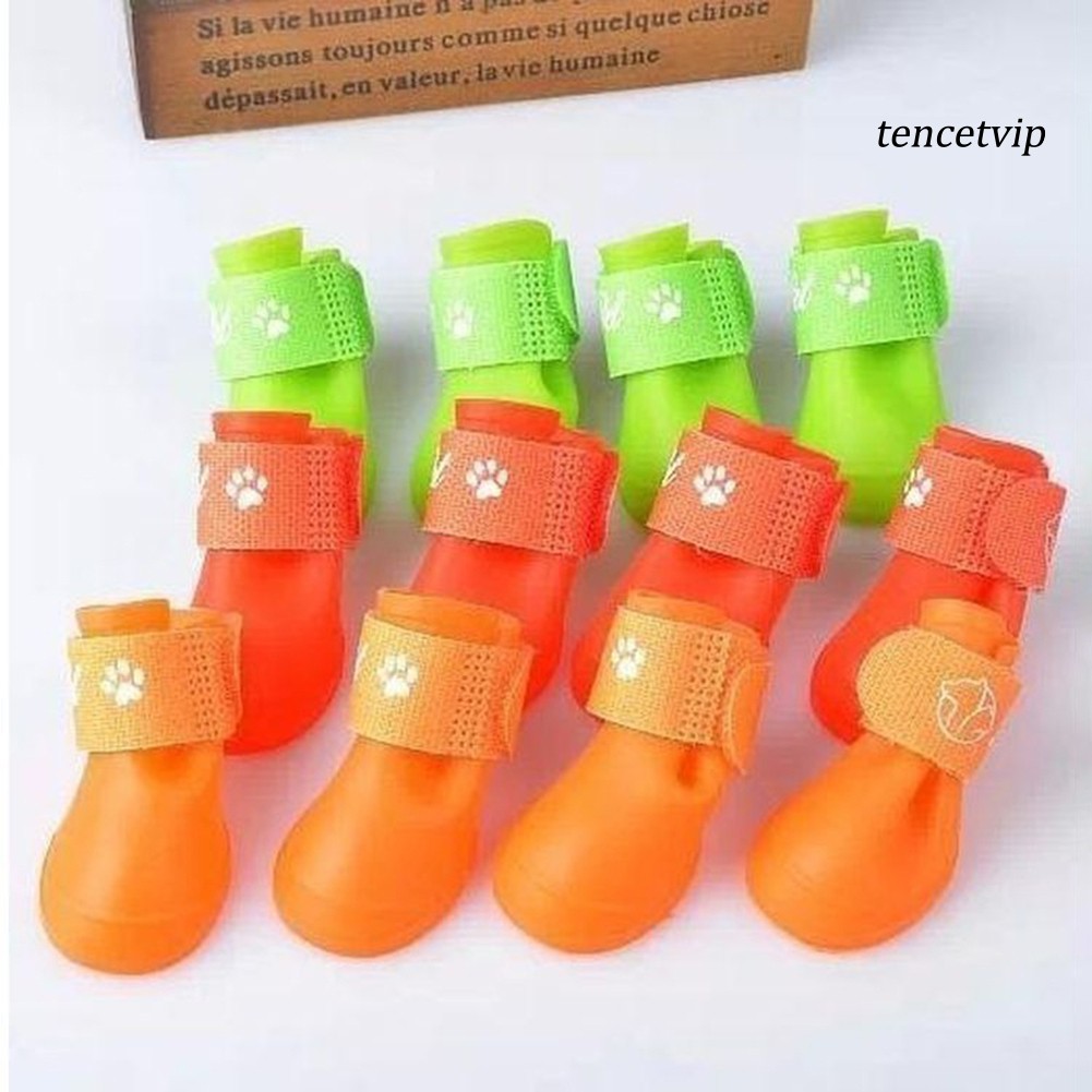 Đôi Giày Đi Mưa Màu Trơn Chống Trượt Tiện Dụng Cho Thú Cưng
