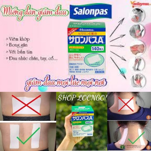 Miếng dán giảm đau Salonpas Hisamitsu Nhật Bản - hộp 140 miếng by Shop LocNgo