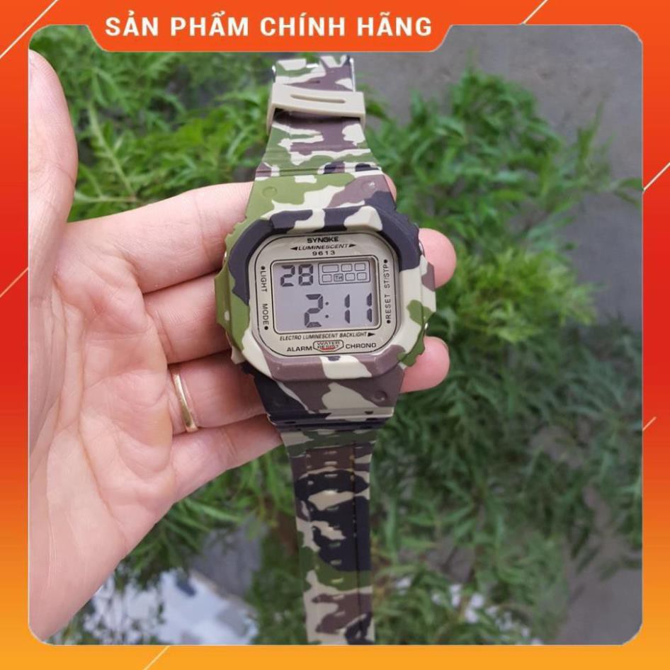 Đồng Hồ Lính Nam Synoke 9613 Dây Cao Su Cao Cấp 46mm Chống Nước