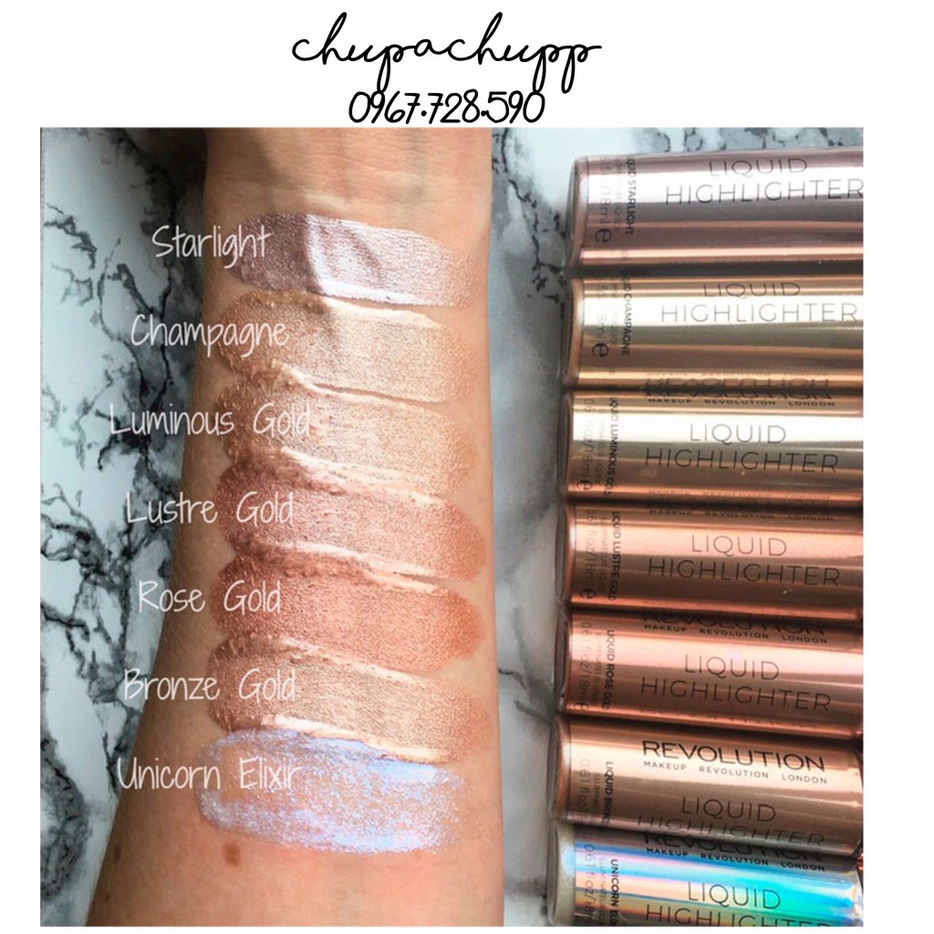 Kem bắt sáng Highlight Makeup Revolution liquid dạng lỏng