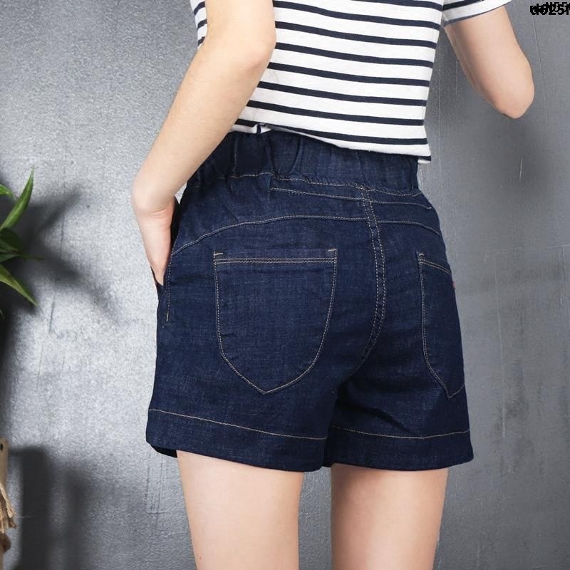 Quần Short Jean Ống Rộng Lưng Thun Phong Cách Hàn Quốc Hàng Mới 2019