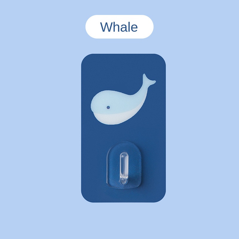 Móc Treo Đồ Dán Tường Bằng Viscose Trong Suốt Không Cần Khoan Lỗ Họa Tiết Hoạt Hình Dễ Thương Cho Nhà Bếp