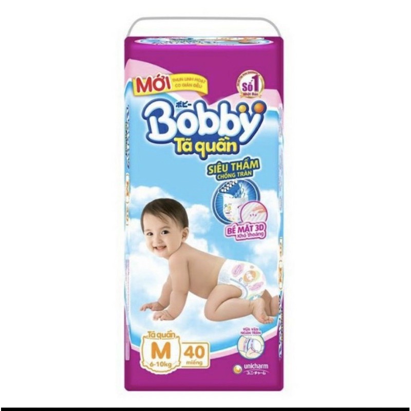 Tã - bỉm quần Bobby M40-Bao bì không đẹp