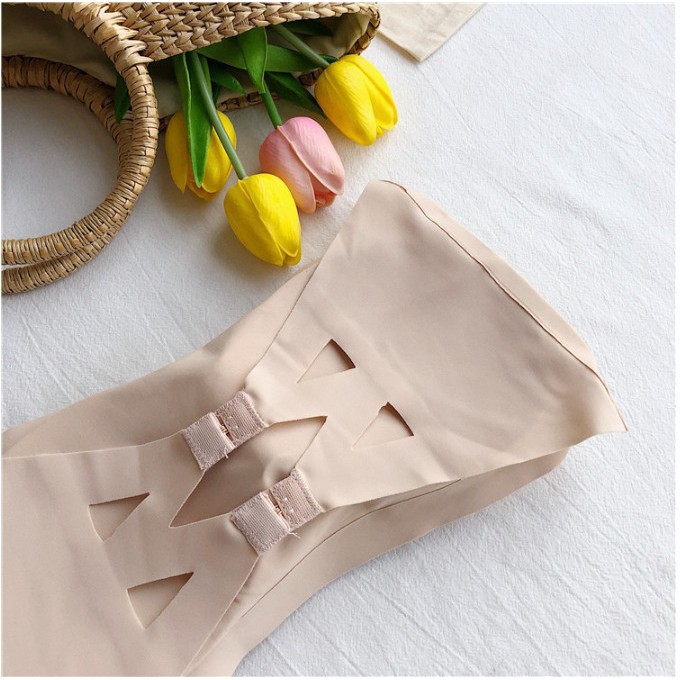 Áo ống nữ croptop cúp ngực gài sau có đệm mút chất su không lộ đường may mềm mịn co giãn thoáng mát
