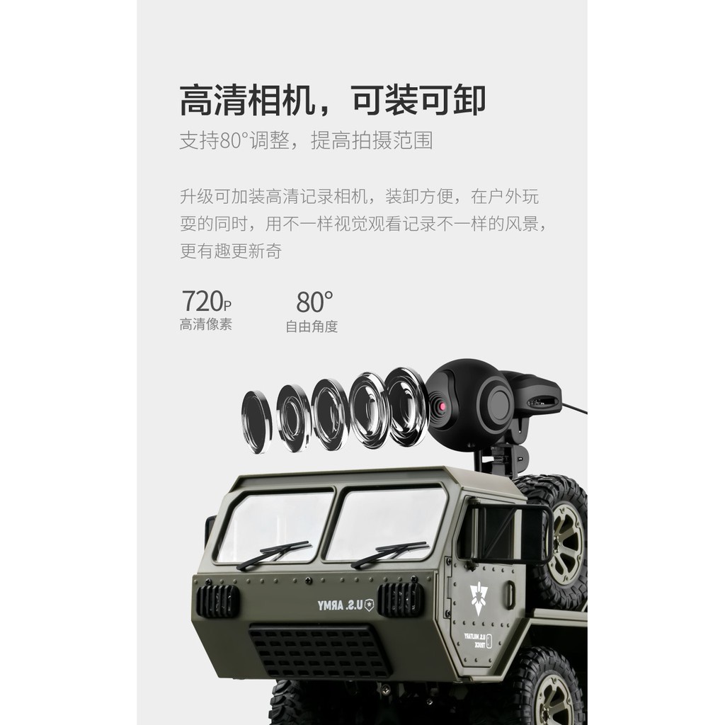 Mô Hình xe ô tô tải quân sự điều khiển từ xa Fayee FY004 FY004A US Military tỷ lệ 1:12 6WD
